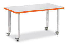 Load image into Gallery viewer, Berries® Rectangle Activity Table - 24" X 36", Mobile - Gray/Orange/Gray - MMEE Distributors