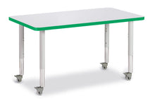 Load image into Gallery viewer, Berries® Rectangle Activity Table - 24" X 36", Mobile - Gray/Green/Gray - MMEE Distributors