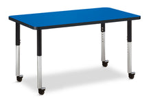 Load image into Gallery viewer, Berries® Rectangle Activity Table - 24" X 36", Mobile - Blue/Black/Black - MMEE Distributors