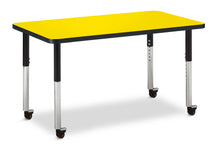 Load image into Gallery viewer, Berries® Rectangle Activity Table - 24" X 36", Mobile - Yellow/Black/Black - MMEE Distributors