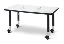 Load image into Gallery viewer, Berries® Rectangle Dry Erase Table - 24" x 36", Mobile - Write-n-Wipe/Black/Black - MMEE Distributors