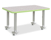 Load image into Gallery viewer, Berries® Rectangle Activity Table - 24" X 36", Mobile - Driftwood Gray/Key Lime/Gray - MMEE Distributors