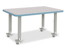 Load image into Gallery viewer, Berries® Rectangle Activity Table - 24" X 36", Mobile - Driftwood Gray/Coastal Blue/Gray - MMEE Distributors