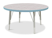 Load image into Gallery viewer, Berries® Round Activity Table - 36" Diameter, E-height - Driftwood Gray/Coastal Blue/Gray - MMEE Distributors