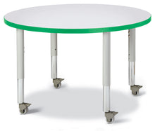 Load image into Gallery viewer, Berries® Round Activity Table - 36" Diameter, Mobile - Gray/Green/Gray - MMEE Distributors