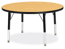 Load image into Gallery viewer, Berries® Round Activity Table - 36" Diameter, T-height - Oak/Black/Black - MMEE Distributors