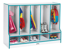 Load image into Gallery viewer, Rainbow Accents® Toddler 5 Section Coat Locker with Step - without Trays - Blue - MMEE Distributors