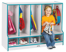 Load image into Gallery viewer, Rainbow Accents® Toddler 5 Section Coat Locker with Step - without Trays - Orange - MMEE Distributors