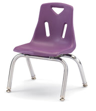 Load image into Gallery viewer, Berries® Stacking Chairs with Chrome-Plated Legs - 10" Ht - Set of 6 - Purple - MMEE Distributors
