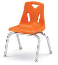 Load image into Gallery viewer, Berries® Stacking Chairs with Chrome-Plated Legs - 12" Ht - Set of 6 - Orange - MMEE Distributors