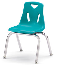 Load image into Gallery viewer, Berries® Stacking Chair with Chrome-Plated Legs - 14" Ht - Teal - MMEE Distributors