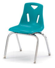 Load image into Gallery viewer, Berries® Stacking Chairs with Chrome-Plated Legs - 16" Ht - Set of 6 - Teal - MMEE Distributors