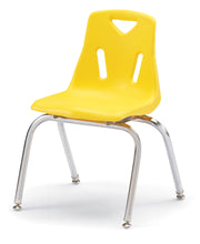 Load image into Gallery viewer, Berries® Stacking Chairs with Chrome-Plated Legs - 16" Ht - Set of 6 - Blue - MMEE Distributors