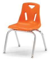 Load image into Gallery viewer, Berries® Stacking Chair with Chrome-Plated Legs - 16" Ht - Orange - MMEE Distributors