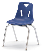 Load image into Gallery viewer, Berries® Stacking Chairs with Chrome-Plated Legs - 18" Ht - Set of 6 - Navy - MMEE Distributors