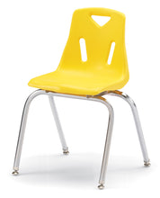 Load image into Gallery viewer, Berries® Stacking Chairs with Chrome-Plated Legs - 18" Ht - Set of 6 - Yellow - MMEE Distributors