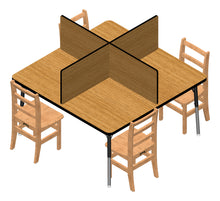 Load image into Gallery viewer, Berries® Study Carrel - 4 Carrels - Large - Oak/Black - MMEE Distributors