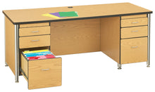 Load image into Gallery viewer, Berries® Teachers' 66" Desk with 1 Pedestal - Gray/Black - MMEE Distributors