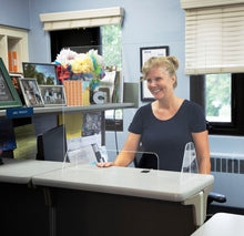 Load image into Gallery viewer, Jonti-Craft® See-Thru Table Divider Shields - 2 Station with Opening - 24" x 8" x 23.5" - MMEE Distributors