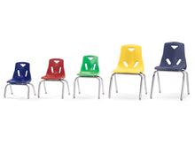 Load image into Gallery viewer, Berries® Stacking Chairs with Chrome-Plated Legs - 16" Ht - Set of 6 - Blue - MMEE Distributors