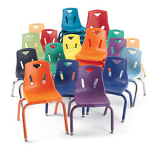 Load image into Gallery viewer, Berries® Stacking Chairs with Powder-Coated Legs - 10" Ht - Set of 6 - Blue - MMEE Distributors