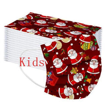 Load image into Gallery viewer, Christmas Kids Face Mask Disposable 3 layer (50pcs Red) - MMEE Distributors