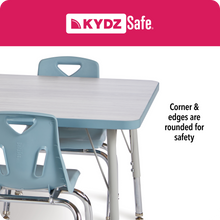 Load image into Gallery viewer, Berries® Rectangle Activity Table - 30" X 60", Mobile - Driftwood Gray/Key Lime/Gray - MMEE Distributors