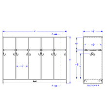 Load image into Gallery viewer, Rainbow Accents® Toddler 5 Section Coat Locker - Blue - MMEE Distributors