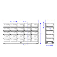 Load image into Gallery viewer, Rainbow Accents® 25 Tub Mobile Storage - with Tubs - Red - MMEE Distributors
