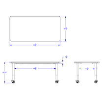 Load image into Gallery viewer, Berries® Rectangle Activity Table - 30" X 60", Mobile - Gray/Green/Gray - MMEE Distributors