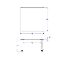 Load image into Gallery viewer, Berries® Square Activity Table - 48" X 48", Mobile - Gray/Green/Gray - MMEE Distributors