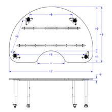 Load image into Gallery viewer, Berries® Kidney Activity Table - 48" X 72", Mobile - Blue/Black/Black - MMEE Distributors