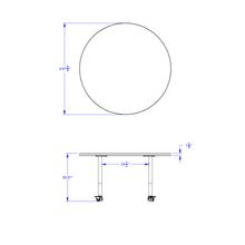 Load image into Gallery viewer, Berries® Round Activity Table - 48" Diameter, Mobile - Gray/Black/Black - MMEE Distributors