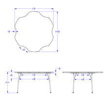 Load image into Gallery viewer, Berries® Six Leaf Activity Table - 60", A-height - Blue/Black/Black - MMEE Distributors