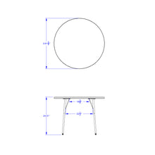 Load image into Gallery viewer, Berries® Round Activity Table - 42" Diameter, A-height - Gray/Navy/Gray - MMEE Distributors