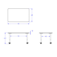 Load image into Gallery viewer, Berries® Rectangle Activity Table - 30" X 48", Mobile - Oak/Black/Black - MMEE Distributors