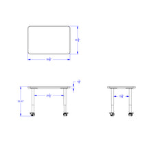 Load image into Gallery viewer, Berries® Rectangle Activity Table - 24" X 36", Mobile - Blue/Black/Black - MMEE Distributors