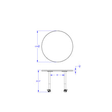 Load image into Gallery viewer, Berries® Round Activity Table - 36" Diameter, Mobile - Blue/Black/Black - MMEE Distributors