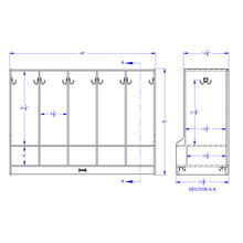 Load image into Gallery viewer, Jonti-Craft® Toddler 5 Section Coat Locker with Step - with Clear Cubbie-Trays - MMEE Distributors