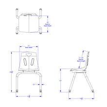 Load image into Gallery viewer, Berries® Stacking Chairs with Powder-Coated Legs - 14" Ht - Set of 6 - Purple - MMEE Distributors