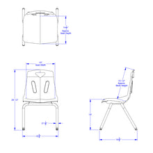 Load image into Gallery viewer, Berries® Stacking Chair with Powder-Coated Legs - 16" Ht - Teal - MMEE Distributors