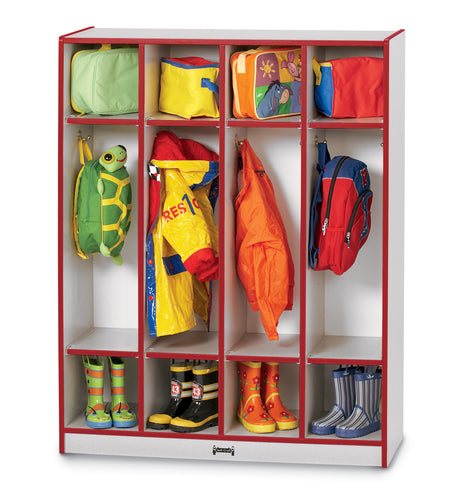 Rainbow Accents® 4 Section Coat Locker - Red - MMEE Distributors