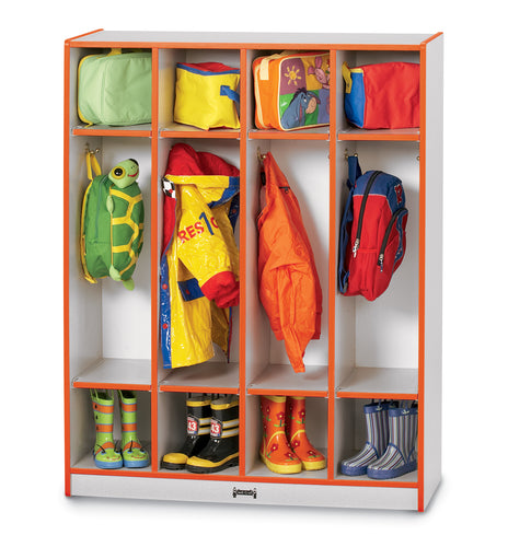 Rainbow Accents® 4 Section Coat Locker - Orange - MMEE Distributors