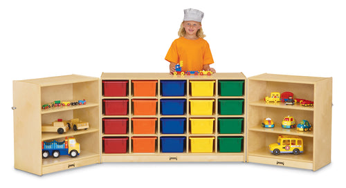 Jonti-Craft® 20 Cubbie-Tray Triple Fold-n-Lock - with Colored Trays - MMEE Distributors