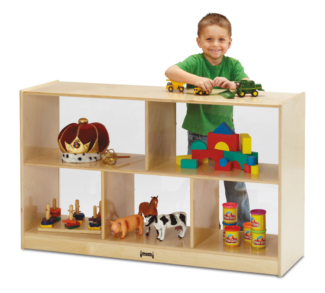 Jonti-Craft® Low Single Mobile Storage Unit - See-Thru Back - MMEE Distributors