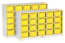 Load image into Gallery viewer, Rainbow Accents® 20 Cubbie-Tray Mobile Storage - without Trays - Yellow - MMEE Distributors
