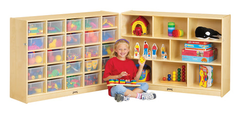 Jonti-Craft® 25 Cubbie-Tray Mobile Fold-n-Lock - without Trays - MMEE Distributors