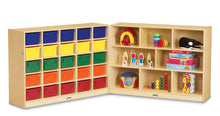 Load image into Gallery viewer, Jonti-Craft® 25 Cubbie-Tray Mobile Fold-n-Lock - with Clear Trays - MMEE Distributors
