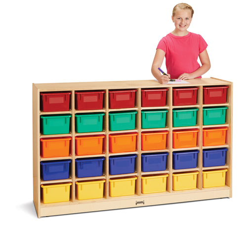 Jonti-Craft® 30 Cubbie-Tray Mobile Storage - with Colored Trays - MMEE Distributors