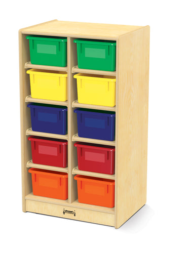 Jonti-Craft® 10 Cubbie-Tray Mobile Unit - with Colored Trays - MMEE Distributors